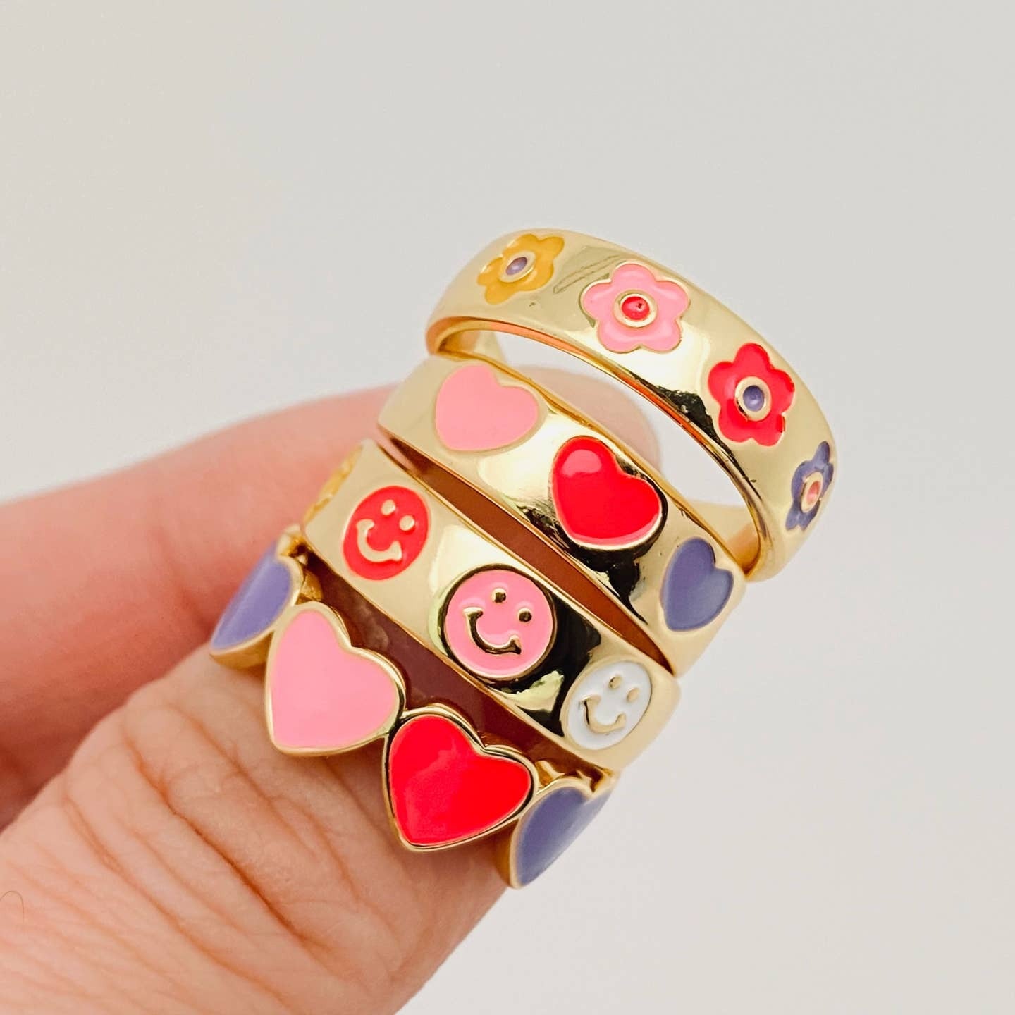 RETRO SMILES ADJUSTABLE RING