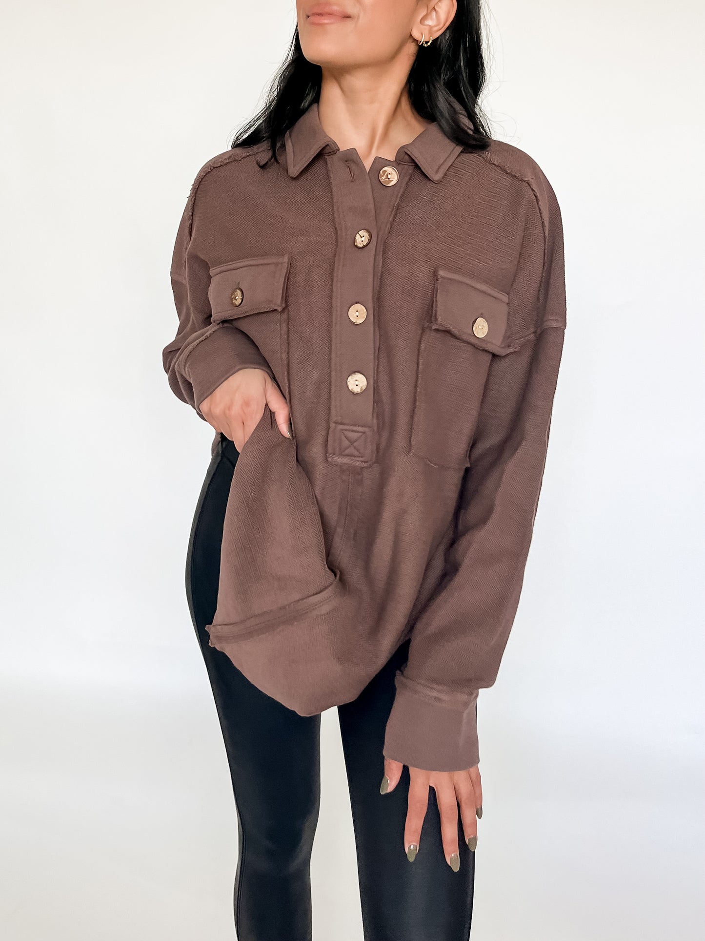 BONFIRE NIGHTS BUTTON SWEATSHIRT