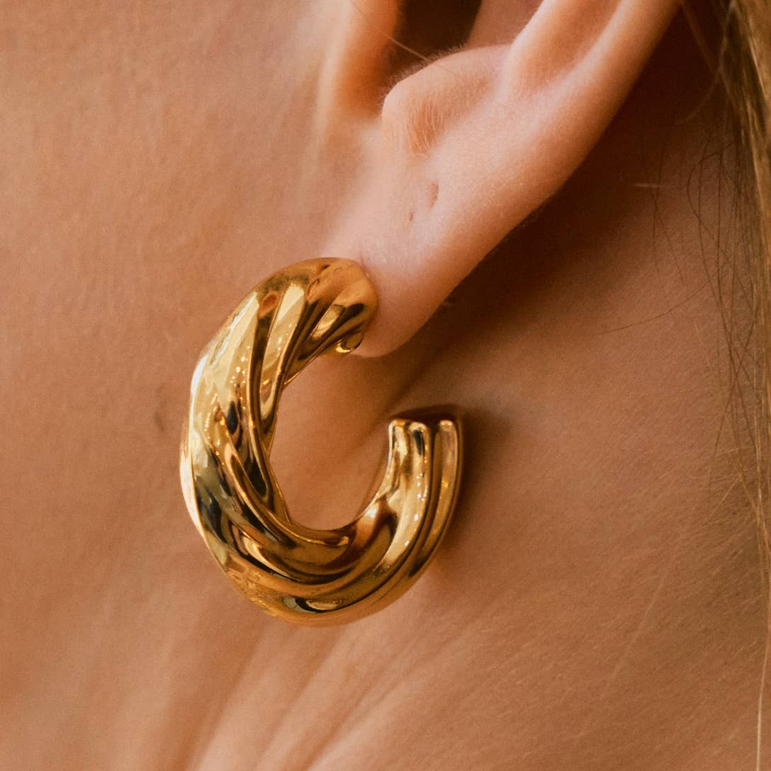 CHUNKY TWIST HOOPS