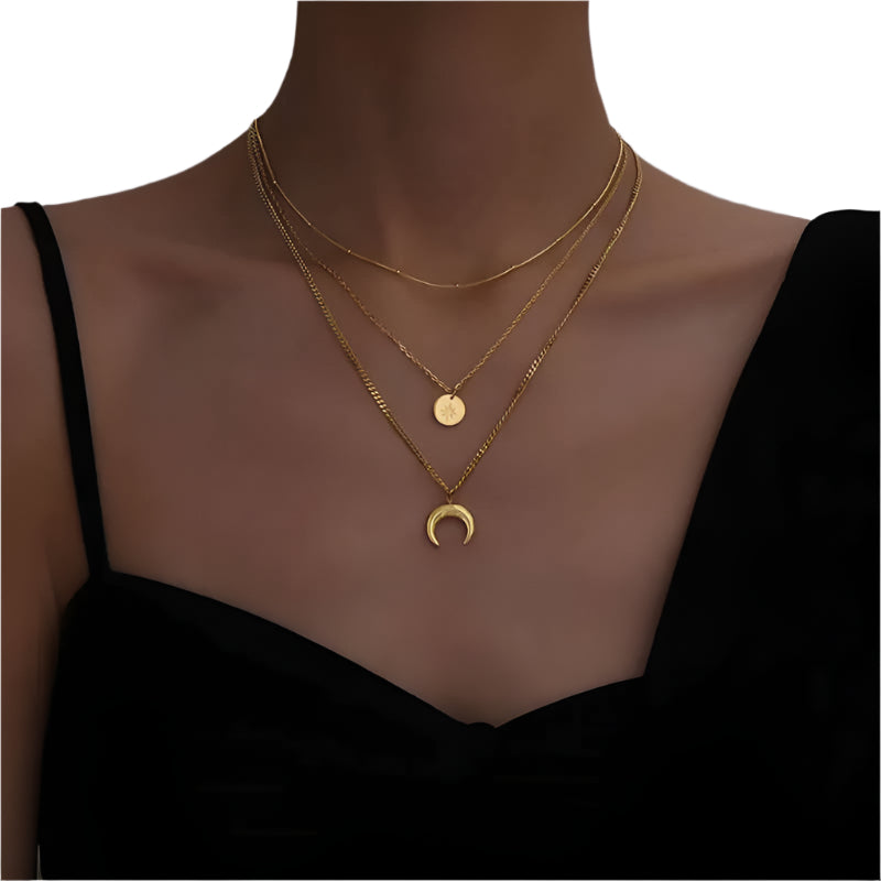 LUNAR ECLIPSE 3 LAYER NECKLACE