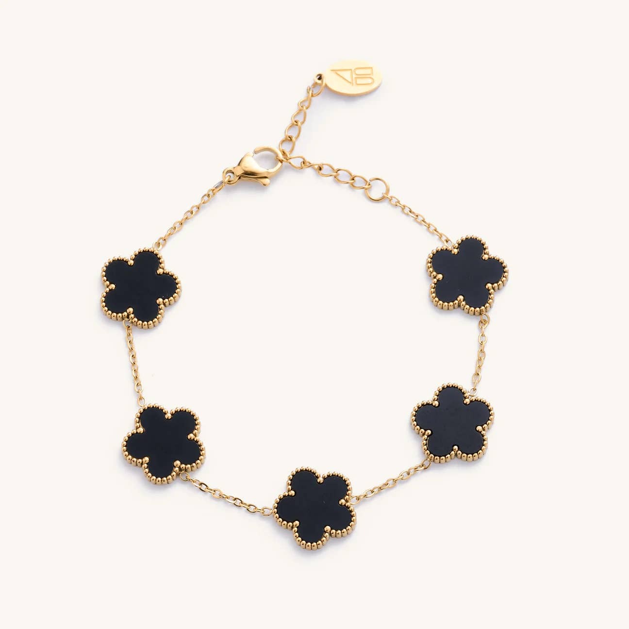 LUCKY CLOVER WATERPROOF BRACELET BLACK