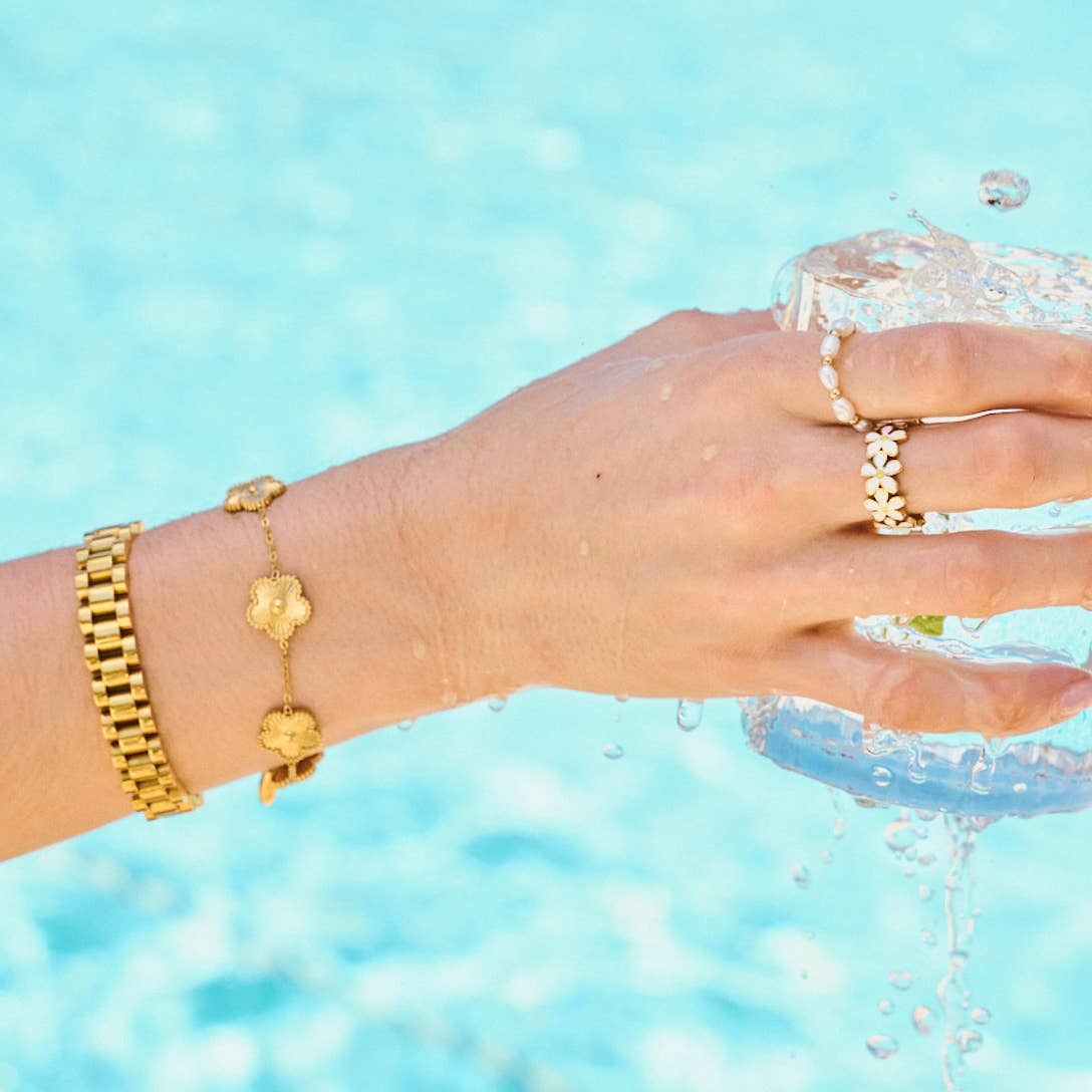 LUCKY CLOVER WATERPROOF BRACELET GOLD