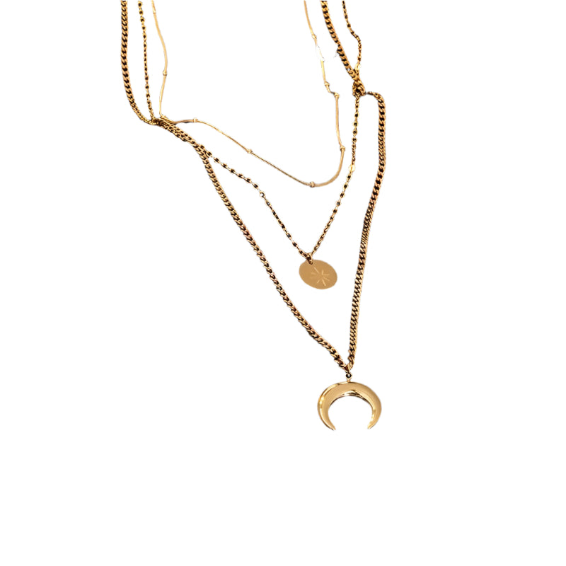 LUNAR ECLIPSE 3 LAYER NECKLACE