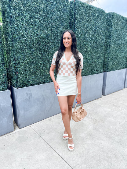 CLASSIC FAUX LEATHER SKIRT