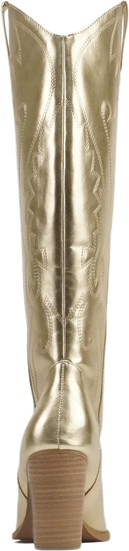 NATASHA GOLD COWBOY BOOTS