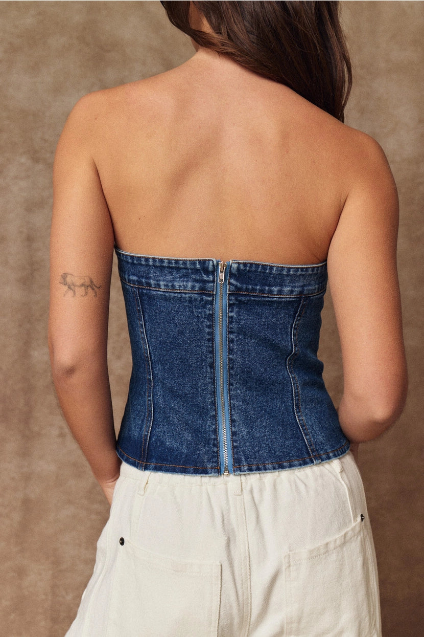 DOWNTOWN DENIM TUBE TOP