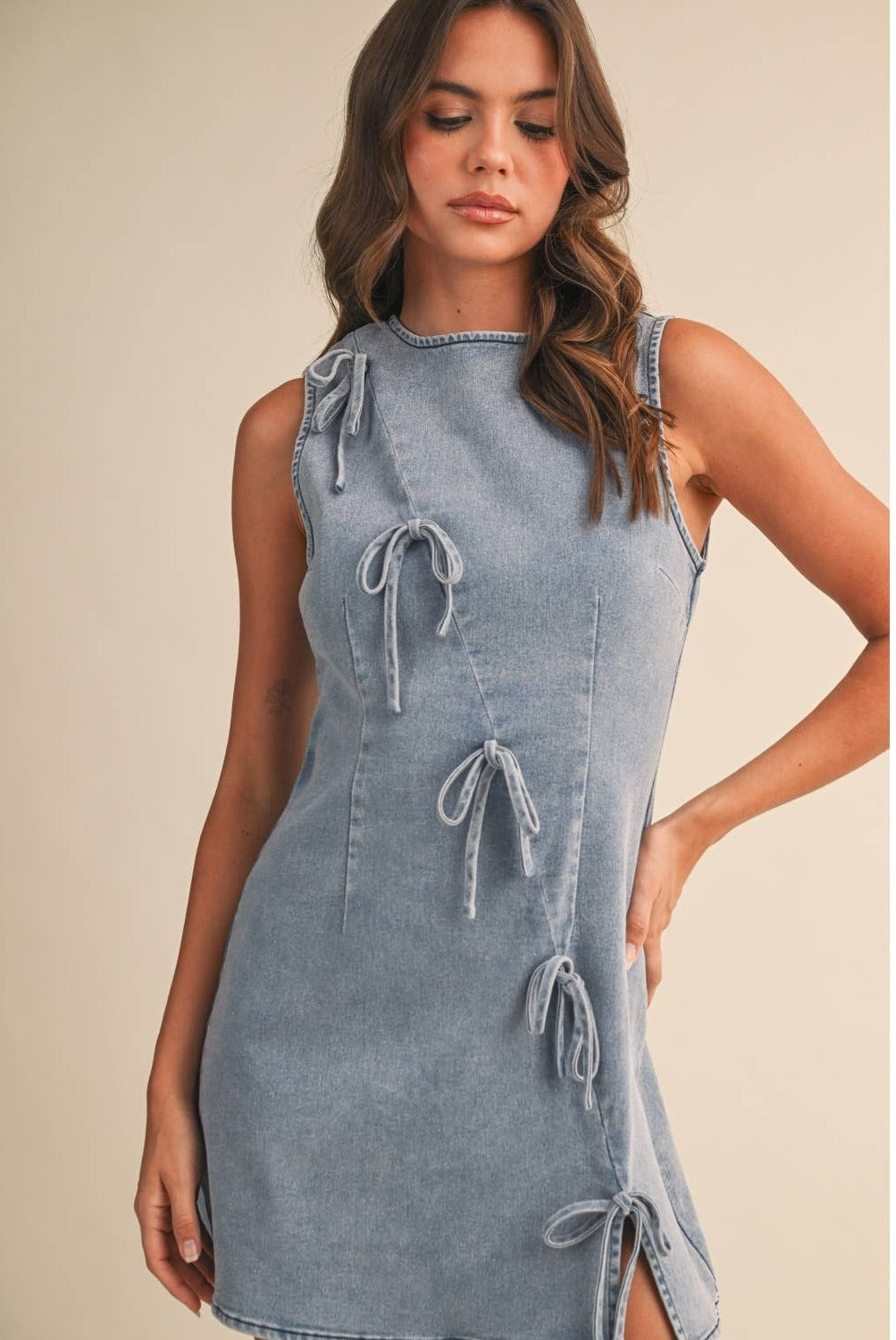 BLUE BELLE Denim DRESS Mid Wash Denim / S