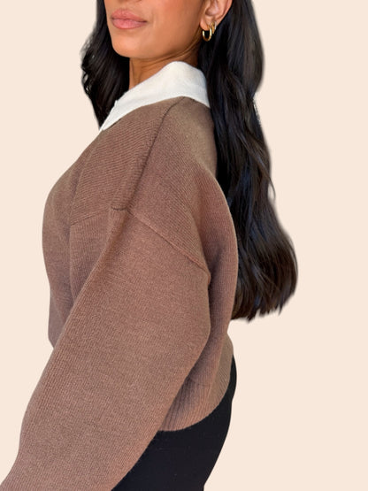 COCOA CLUB COLLAR SWEATER
