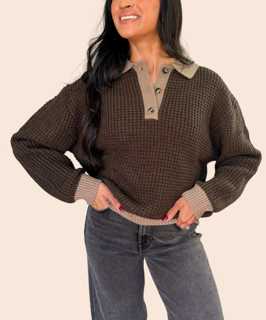 FALL FEELINGS COLLAR SWEATER