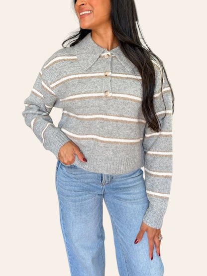 AUTUMN SKIES COLLAR SWEATER