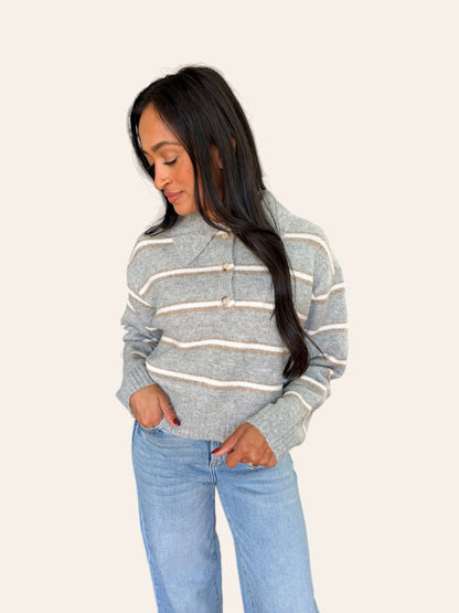 AUTUMN SKIES COLLAR SWEATER