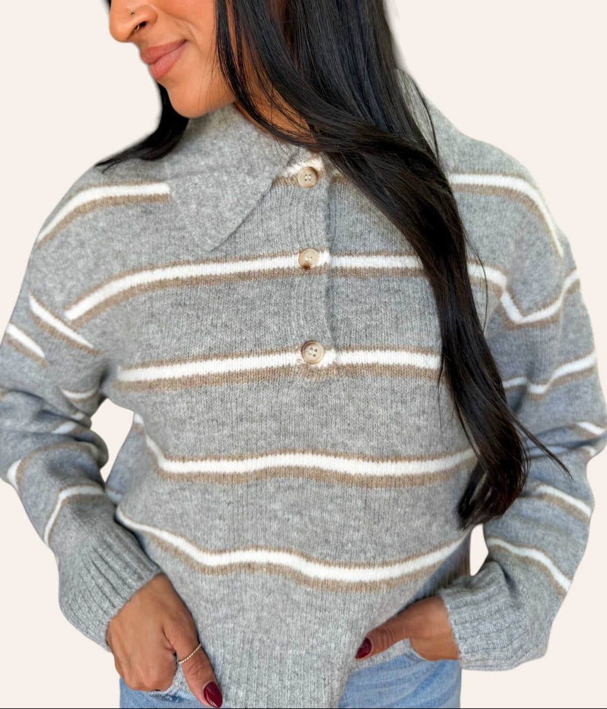 AUTUMN SKIES COLLAR SWEATER
