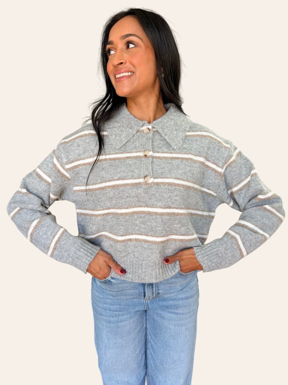 AUTUMN SKIES COLLAR SWEATER