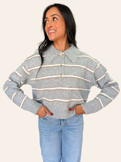 AUTUMN SKIES COLLAR SWEATER
