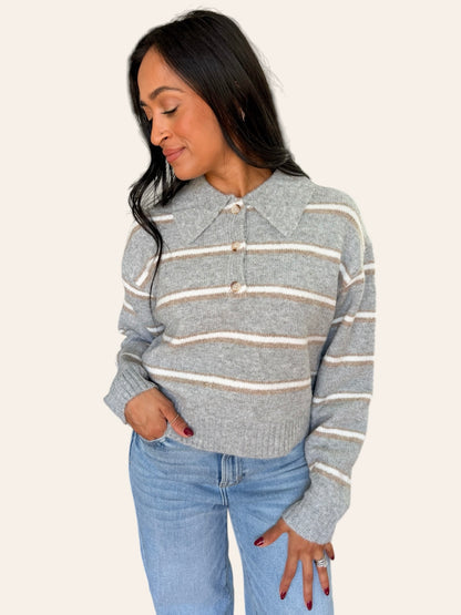 AUTUMN SKIES COLLAR SWEATER
