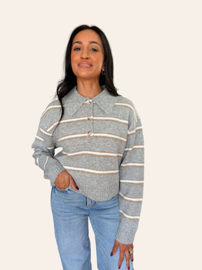 AUTUMN SKIES COLLAR SWEATER