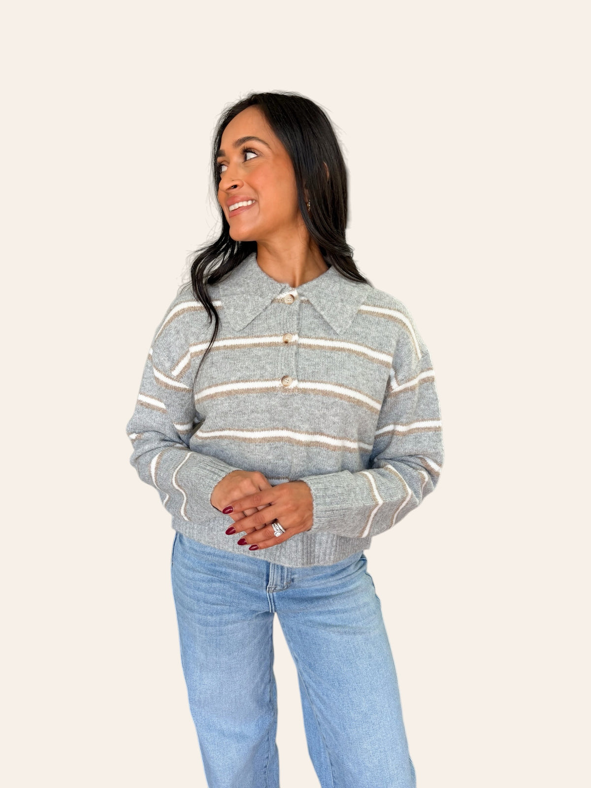 AUTUMN SKIES COLLAR SWEATER