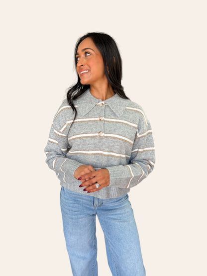 AUTUMN SKIES COLLAR SWEATER