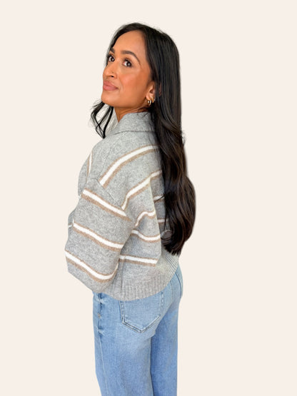 AUTUMN SKIES COLLAR SWEATER