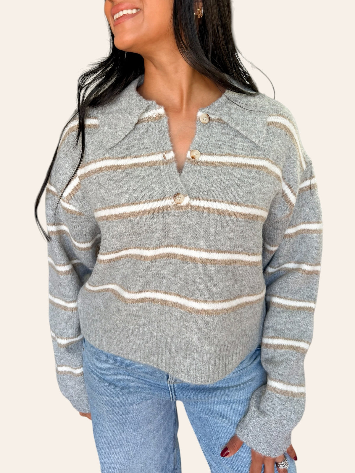 AUTUMN SKIES COLLAR SWEATER