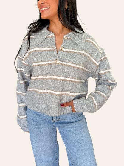 AUTUMN SKIES COLLAR SWEATER