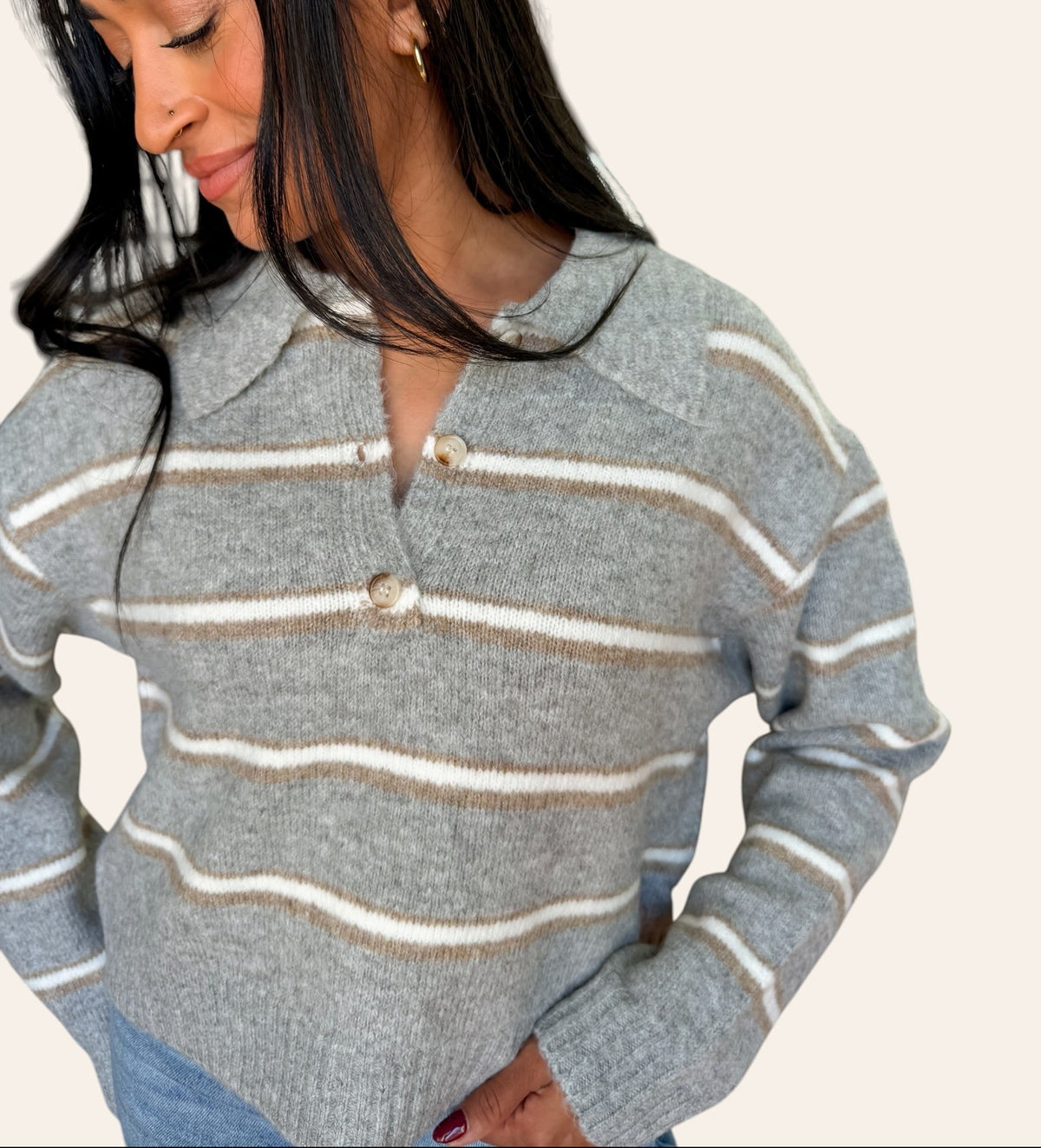 AUTUMN SKIES COLLAR SWEATER
