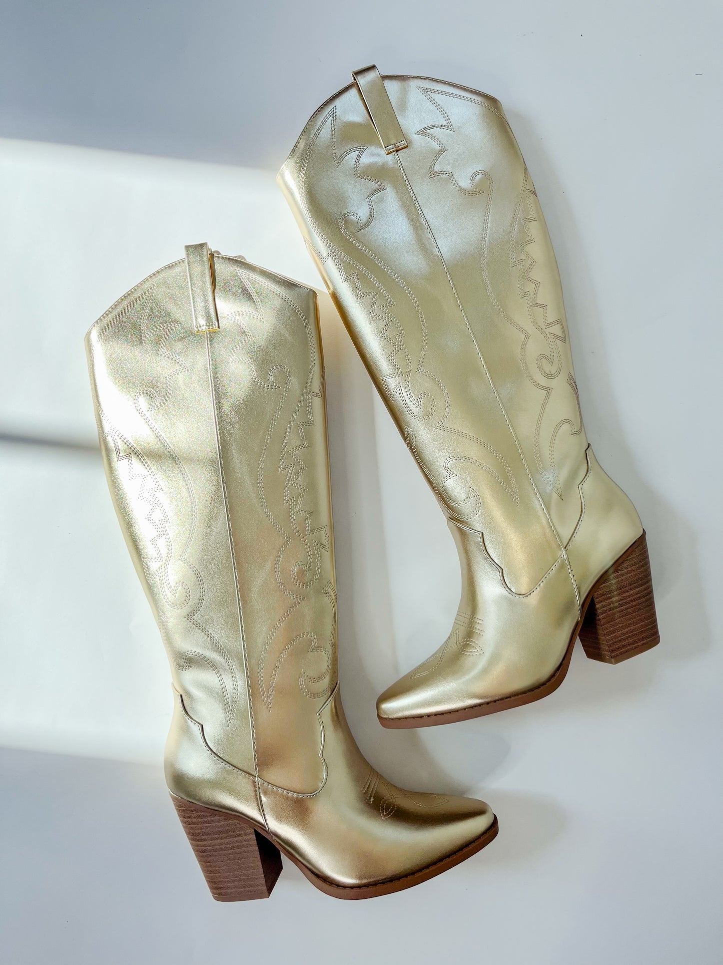 NATASHA GOLD COWBOY BOOTS