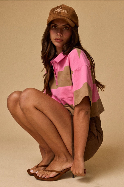 PRETTY IN PREP CROPPED POLO