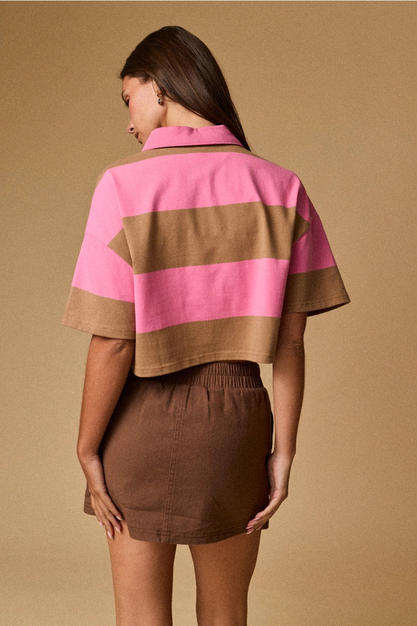 PRETTY IN PREP CROPPED POLO