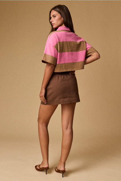 PRETTY IN PREP CROPPED POLO