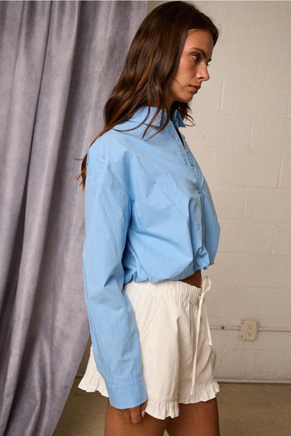 CLEAN SLATE CROPPED BUTTON DOWN