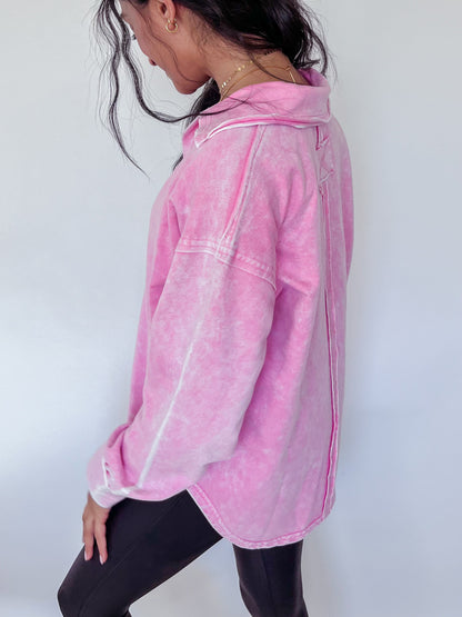 BUBBLEGUM BLOSSOM COLLARED TOP