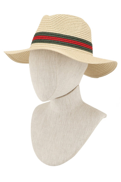 ACCENT STRAW FEDORA HAT