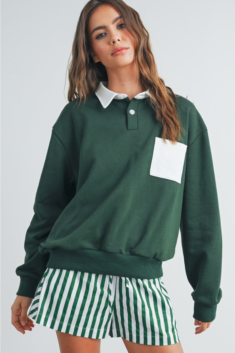 EVERGREEN LANE COLLAR SWEATSHIRT