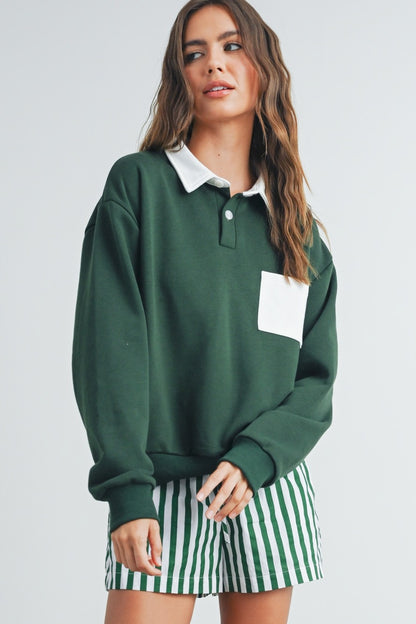 EVERGREEN LANE COLLAR SWEATSHIRT