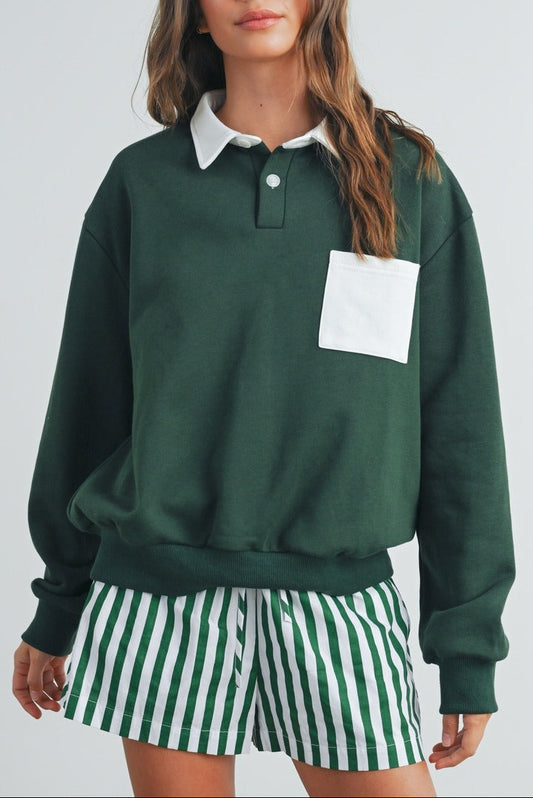 EVERGREEN LANE COLLAR SWEATSHIRT