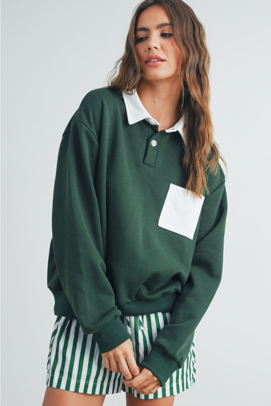 EVERGREEN LANE COLLAR SWEATSHIRT