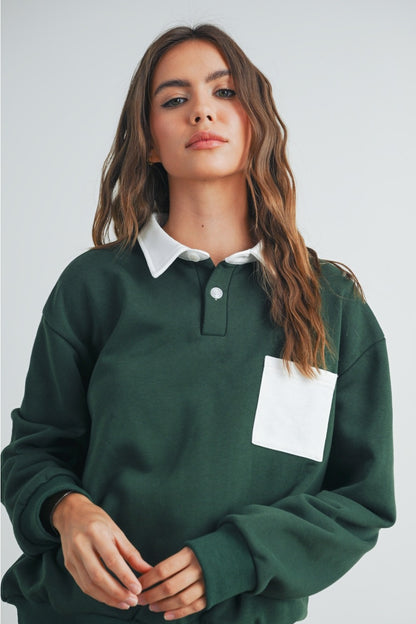EVERGREEN LANE COLLAR SWEATSHIRT