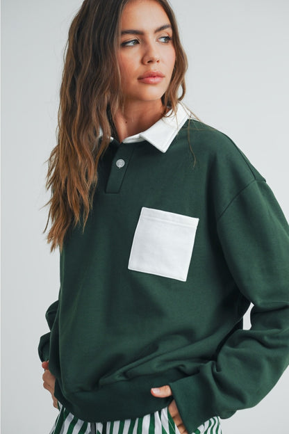 EVERGREEN LANE COLLAR SWEATSHIRT