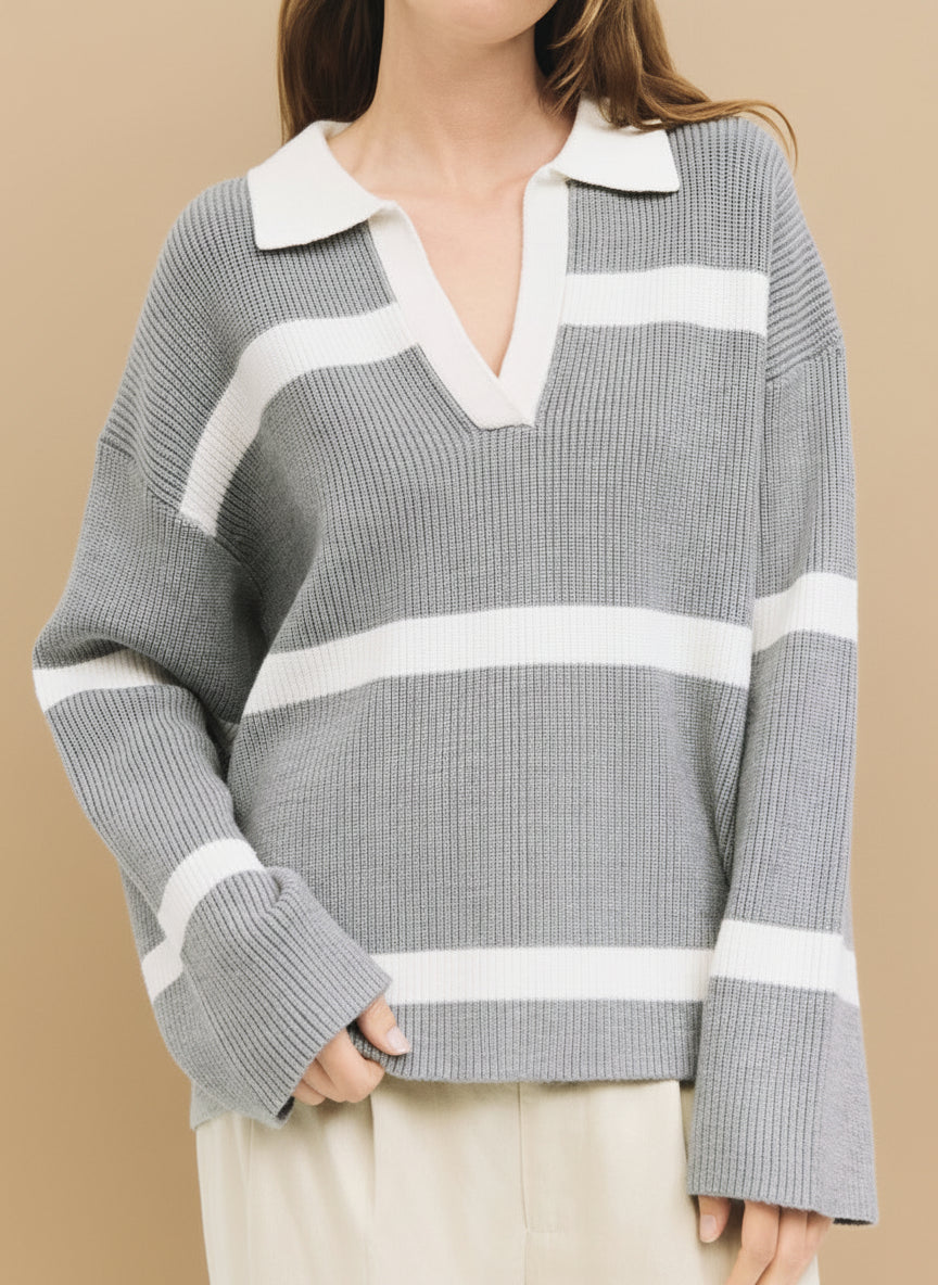 SUNDAY STROLL COLLAR SWEATER