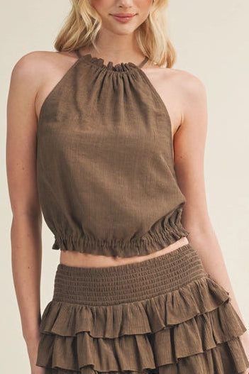 SUMMER GLOW HALTER TOP