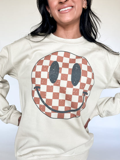 HAPPY CHECK SWEATSHIRT