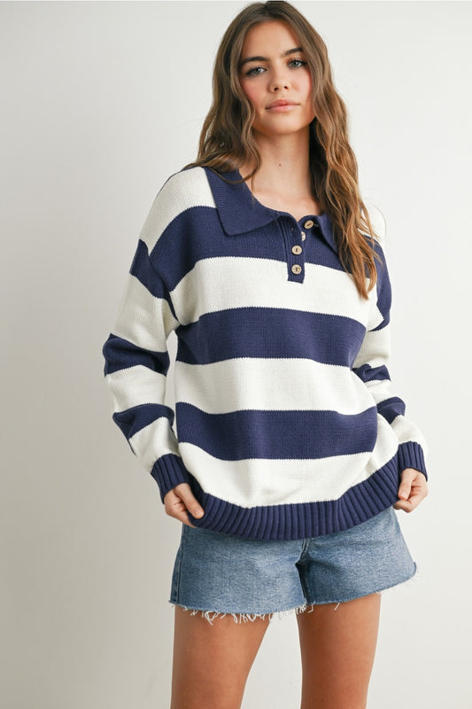 EVERYDAY NAVY STRIPED POLO
